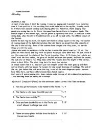 English worksheet: reading