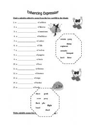 English Worksheet: Collective Nouns