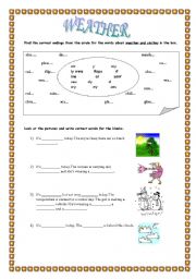 English worksheet: WEATHER