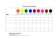 English worksheet: favorite color research