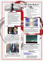 English Worksheet: BBC News Videos Week 7