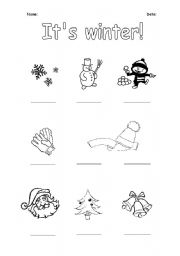 English worksheet: Its winter!