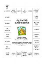 English Worksheet: DINOSAURS GAME