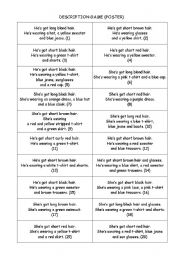 English Worksheet: DESCRIPTION GAME.