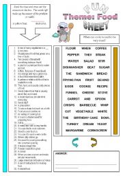 English Worksheet: Fun Sheet Theme: Food