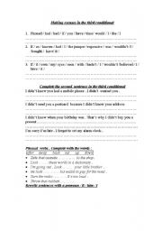 English worksheet: third conditional