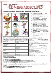 English Worksheet: -ed/-ing adjectives