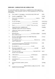 English Worksheet: comparatives