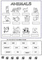 English Worksheet: Animals