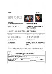 English worksheet: tv: friends