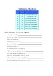 English worksheet: Possessive adjectives