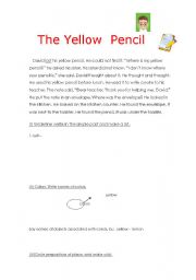 English worksheet: The Yellow Pencil