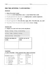 English worksheet: free time activities 