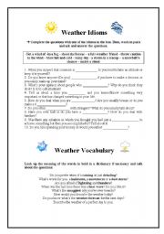 Weather Idioms and Vocabulary