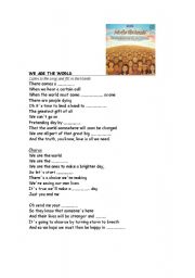 English worksheet: We Are the World