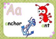 English Worksheet: ALPHABET FLASH CARDS ****** A  -E ****** 1/5