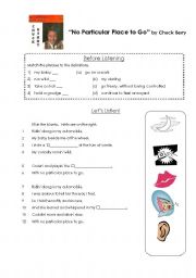 English worksheet: Lyrics Worksheet: No Particular Place to Go by Chuck Berry