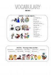 English Worksheet: Music Vocabulary