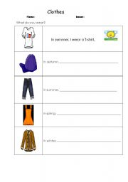 English worksheet: Clothes