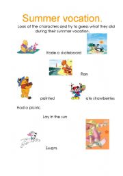 English worksheet: summer Vocation