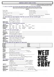 English Worksheet: America, West Side Story