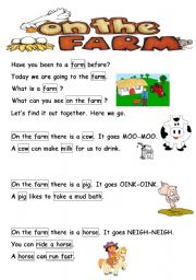 Animals On the farm (Reading passages and worksheets)