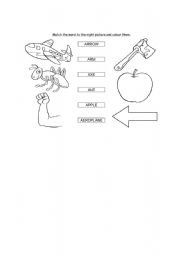 English worksheet: MATCH PICTURE AND NAME