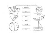 English Worksheet: B MATCH NAME AND PICTURE