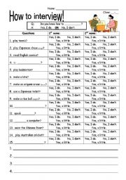 English Worksheet: How To Interview
