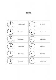 English worksheet: time