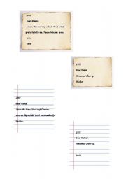 English worksheet: Dear David- mini saga