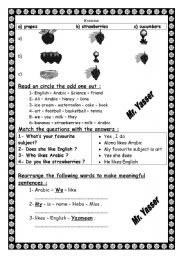 English worksheet: exercsie for kids 