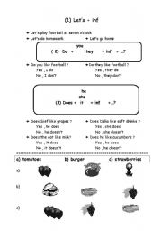 English worksheet: lets and exercises