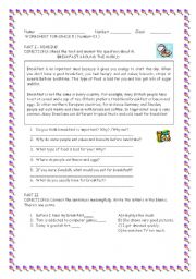 English Worksheet: reading