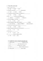 English worksheet: Possessives