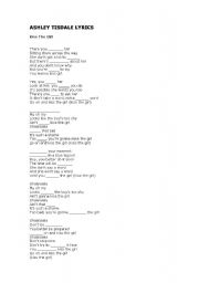 English worksheet: Song: Kiss the girl, Ashley Tisdale