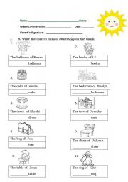 English Worksheet: singular possessive noun