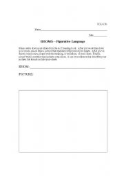 English Worksheet: Idioms -- Figurative Language