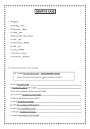 English Worksheet: Genitive case (exercises)