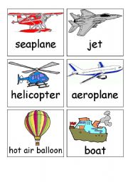 English Worksheet: transport flash cards