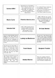 English Worksheet: Memory Game