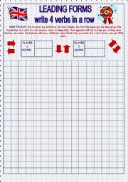 English Worksheet: A GAME ON LEADING FORMS