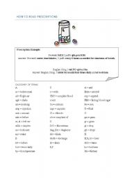 English Worksheet: HOW To read PERSCRIPTIONS PART I