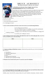 English Worksheet: movie guide: BRUCE ALMIGHTY
