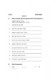 English Worksheet: superlative