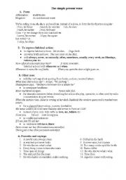 English Worksheet: The simple present