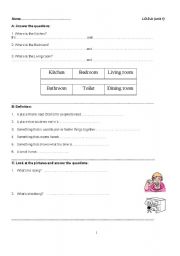 English worksheet: lets go 3 unit 1