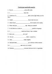 English worksheet: used to