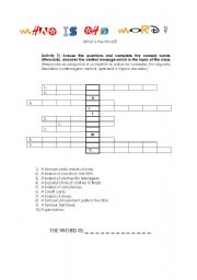 English Worksheet: Ad crossword