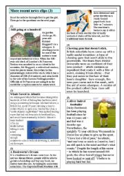 English Worksheet: Some more recent news clips (3)